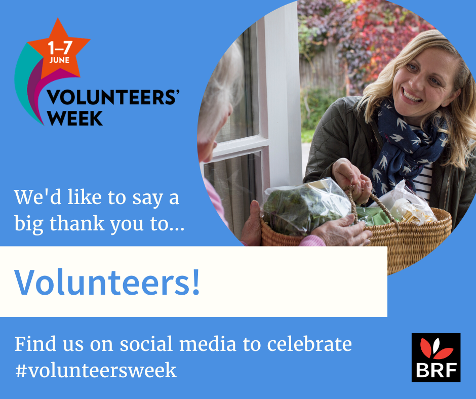 1–7 June Volunteers' Week. We'd like to say a big thank you to volunteers! Find us on social media to celebrate #volunteersweek